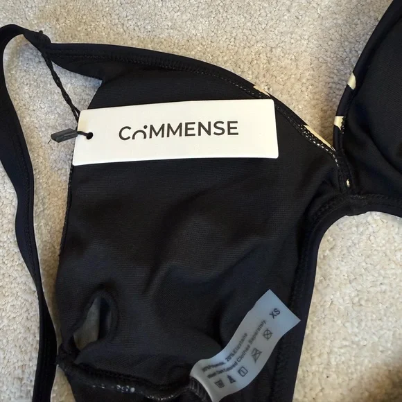 NWT Commense Orange and Black Bird Cut Out One Piece Swim Suit Size XS - Picture 8 of 8